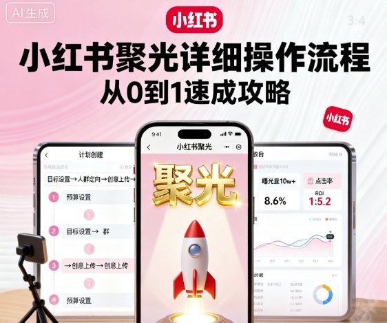 小红书聚光详细操作流程,小红书聚光从0到1速成攻略-咖脉互联