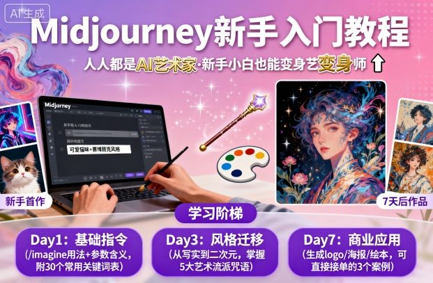 midjourney新手入门教程:人人都是AI艺术家,新手小白也能变身艺术大师-咖脉互联