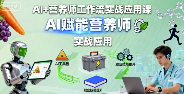 AI+营养师工作流实战应用课,AI赋能营养师-咖脉互联