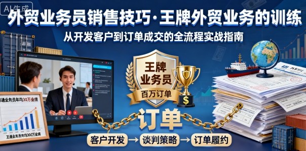 外贸业务员销售技巧,王牌外贸业务的训练-咖脉互联