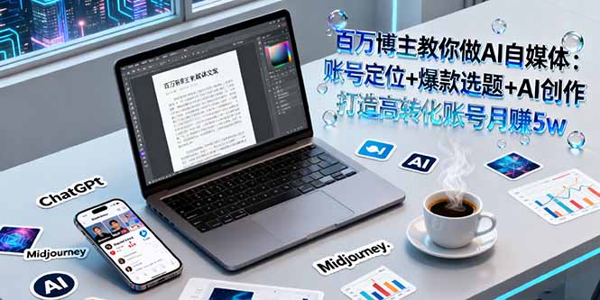 百万博主教你做AI自媒体:账号定位+爆款选题+AI创作 打造高转化账号月赚5w-咖脉互联