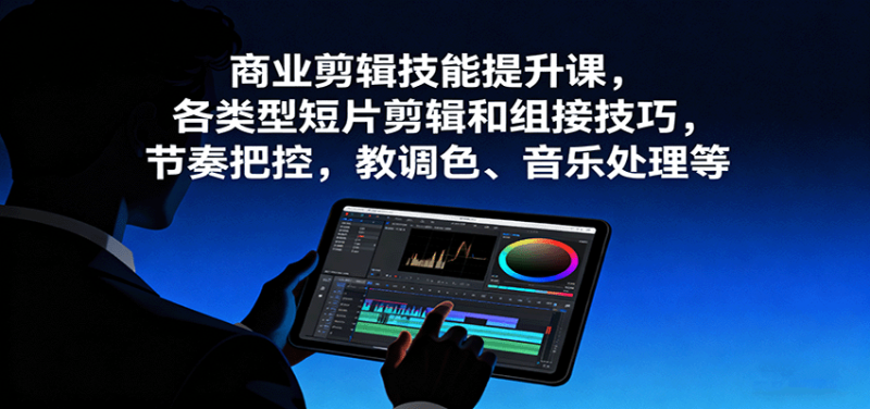 商业剪辑技能提升课,各类型短片剪辑和组接技巧,节奏把控,教调色、音乐处理等-咖脉互联