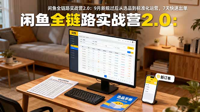 闲鱼全链路实战营2.0:9月新规过后从选品到标准化运营,7天快速出单-咖脉互联