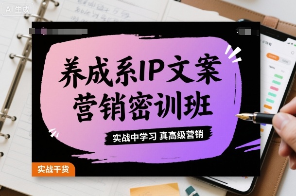 养成系IP文案营销密训班,实战中学习真高级营销-咖脉互联