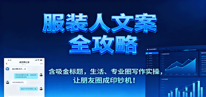 服装人文案全攻略,含吸金标题,生活、专业圈写作实操,让朋友圈成印钞机!-咖脉互联