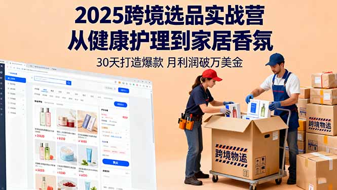 2025跨境选品实战营:从健康护理到家居香氛,30天打造爆款,月利润破万美金-咖脉互联