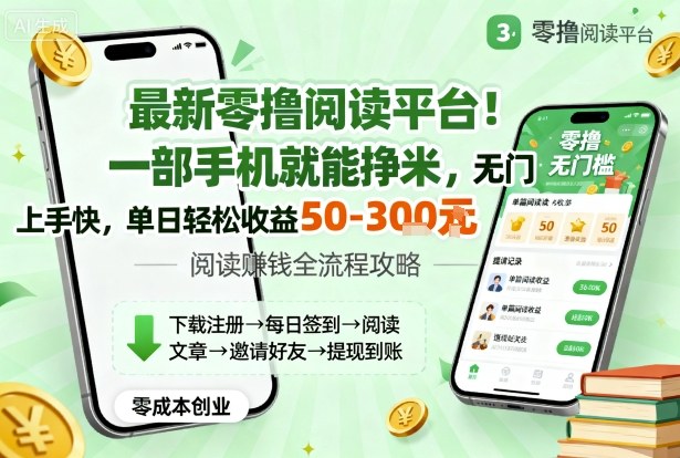 最新零撸阅读平台!一部手机就能挣米,无门槛上手快,单日轻松收益50-3张【揭秘】-咖脉互联