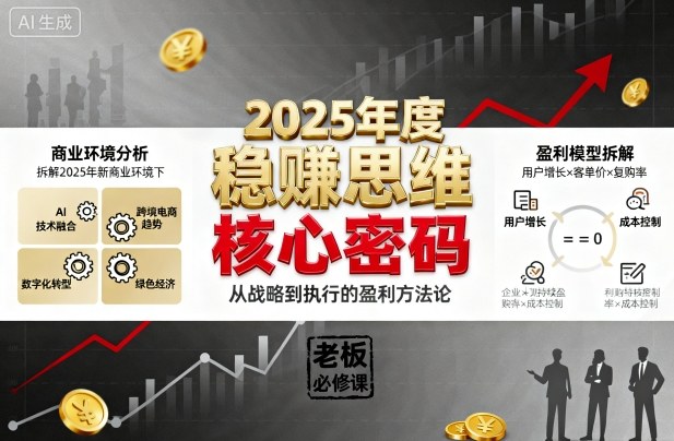2025年度稳賺思维老板创业营,拆解2025年新商业环境下,企业实现持续盈利的核心密码-咖脉互联