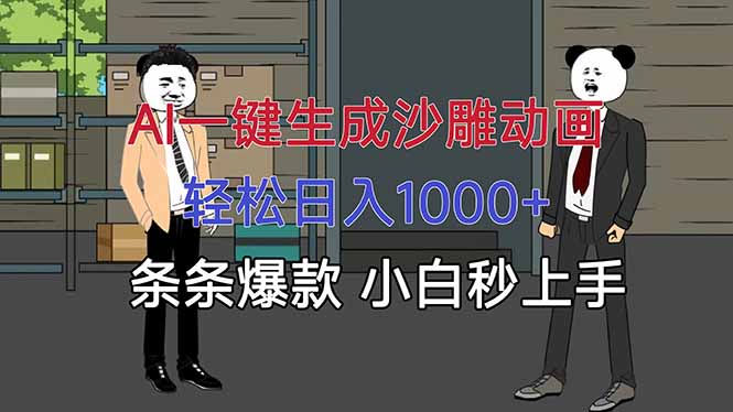 AI一键生成沙雕动画,轻松日入1000+,条条爆款,小白秒上手-咖脉互联