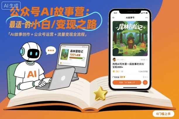 公众号ai故事营,最适合小白的自媒体变现之路-咖脉互联
