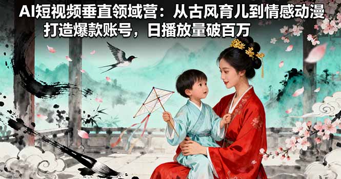 AI短视频垂直领域营:从古风育儿到情感动漫,打造爆款账号,日播放量破百万-咖脉互联