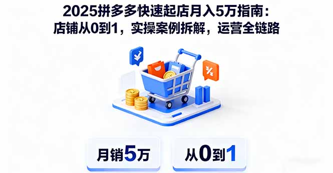 2025拼多多快速起店月入5万指南:店铺从0到1,实操案例拆解,运营全链路-咖脉互联