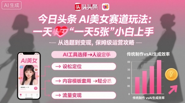 今日头条AI美女赛道玩法,一天轻松5张,小白轻松上手-咖脉互联