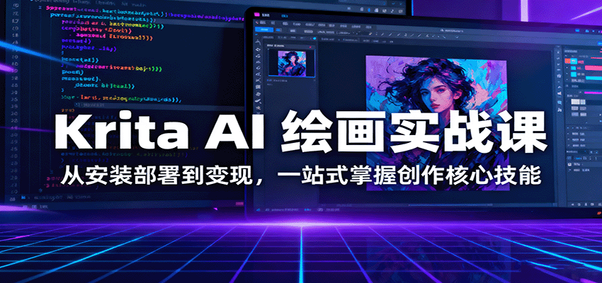 图片[1]-Krita AI 绘画实战课：从安装部署到变现，一站式掌握创作核心技能-咖脉互联