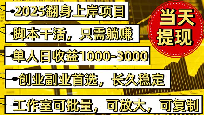 稳定八年美金掘金2.0脚本干活,只需躺赚。单人日收益1000-3000可批量、…-咖脉互联