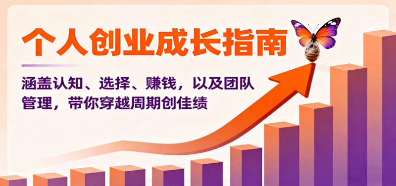 个人创业成长指南:涵盖认知、选择、赚钱,以及团队管理,带你穿越周期创佳绩-咖脉互联