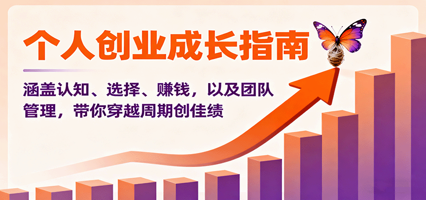 图片[1]-个人创业成长指南：涵盖认知、选择、赚钱，以及团队管理，带你穿越周期创佳绩-咖脉互联