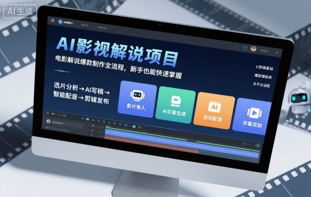 AI影视解说项目,电影解说爆款制作全流程,新手也能快速掌握-咖脉互联