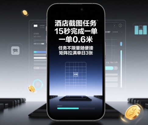 酒店截图任务，15秒完成一单，一单0.6米，任务不限量随便接，矩阵拉满单日3张【揭秘】-咖脉互联