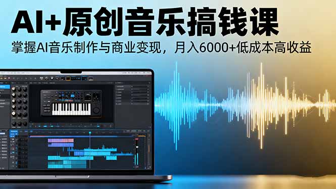AI+原创音乐搞钱课：掌握AI音乐制作与商业变现，月入6000+低成本高收益-咖脉互联