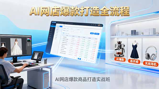 AI网店爆款商品打造实战班:AI技术实现商品图智能处理,快速搭建AI网店-咖脉互联
