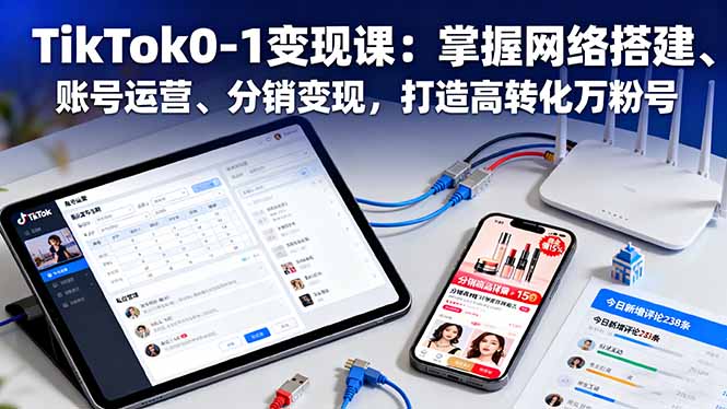 TikTok0-1变现课:掌握网络搭建、账号运营、分销变现,打造高转化万粉号-咖脉互联