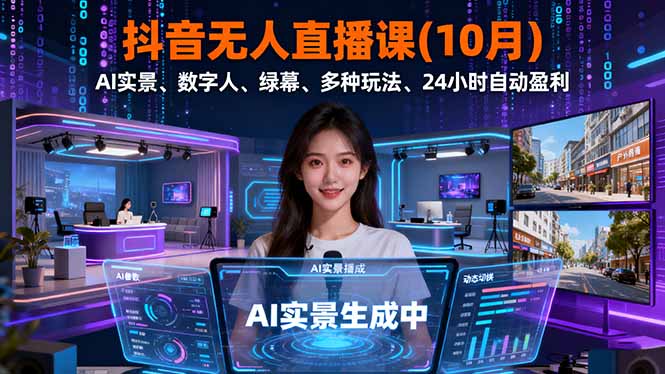 抖音无人直播课(10月-咖脉互联