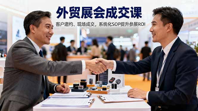 外贸展会成交课,含目标制定、客户邀约、现场成交,系统化SOP提升参展ROI-咖脉互联