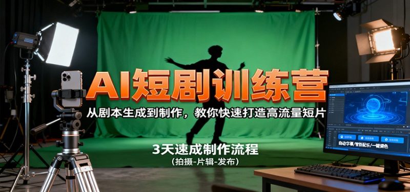 AI短剧训练营,从剧本生成到制作,教你快速打造高流量短片-咖脉互联