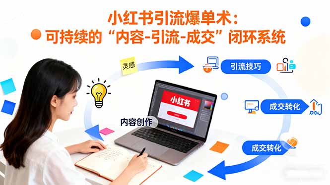 小红书引流爆单术:构建一套低成本 可持续的“内容-引流-成交”闭环系统-咖脉互联