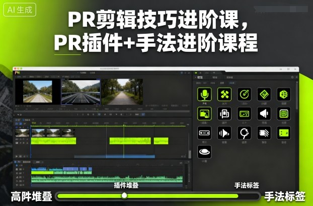 PR剪辑技巧进阶课,PR插件+手法进阶课程-咖脉互联