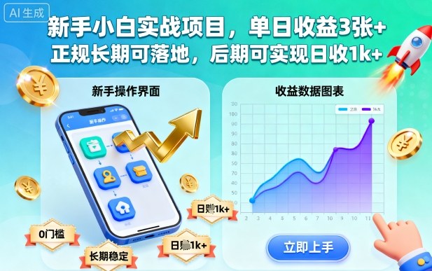 新手小白实战项目,单日收益3张+,正规长期可落地,后期可实现日收1k+【揭秘】-咖脉互联