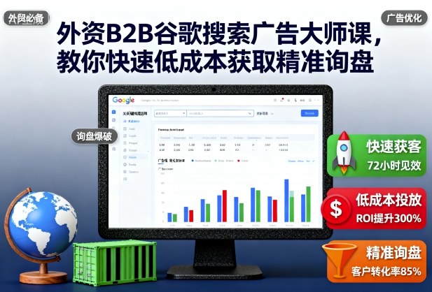 外资B2B谷歌搜索广告大师课,教你快速低成本获取精准询盘-咖脉互联