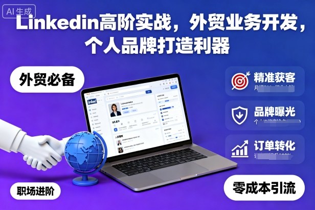 Linkedin高阶实战,外贸业务开发,个人品牌打造利器-咖脉互联