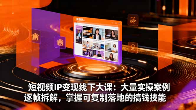 短视频IP变现线下大课：大量实操案例逐帧拆解，掌握可复制落地的搞钱技能-咖脉互联