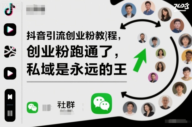 抖音引流创业粉教程，创业粉终于跑通了，私域是永远的王-咖脉互联