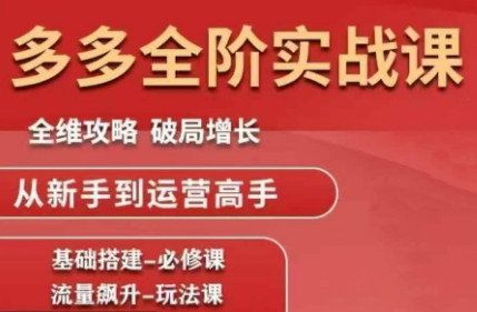 大炮·拼多多全阶实战课程(更新10月)-咖脉互联