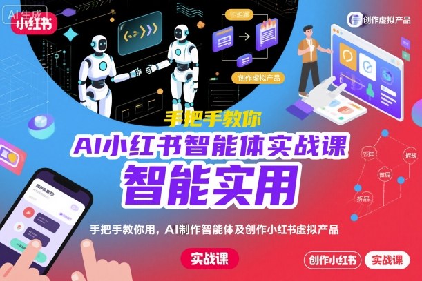 AI小红书智能体实战课,手把手教你用AI制作智能体及创作小红书虚拟产品,提效+内容商业化(更新)-咖脉互联