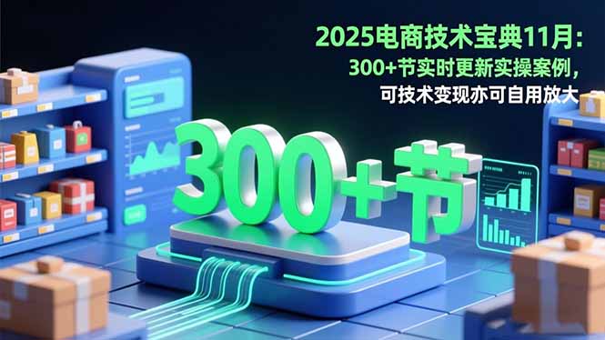 2025电商技术宝典11月:200+节实时更新实操案例,可技术变现亦可自用放大-咖脉互联