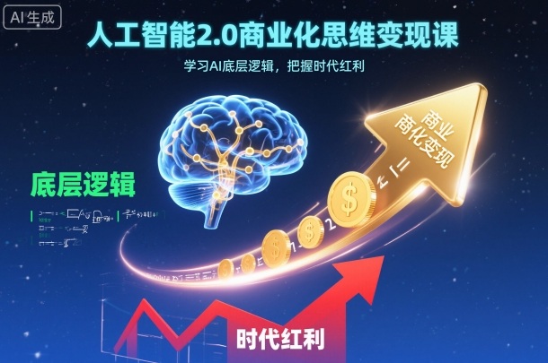 人工智能2.0商业化思维变现课,学习AI底层逻辑,把握时代红利-咖脉互联