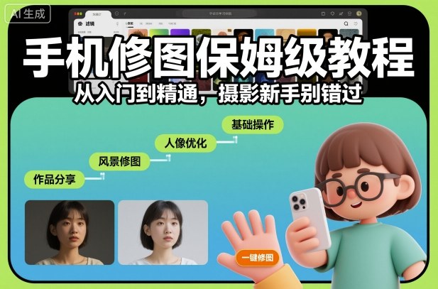 手机修图保姆级教程，从入门到精通，摄影新手别错过-咖脉互联
