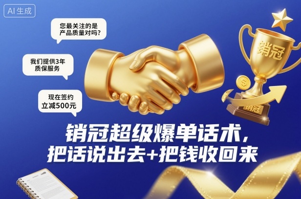 销冠超级爆单话术，把话说出去+把钱收回来-咖脉互联