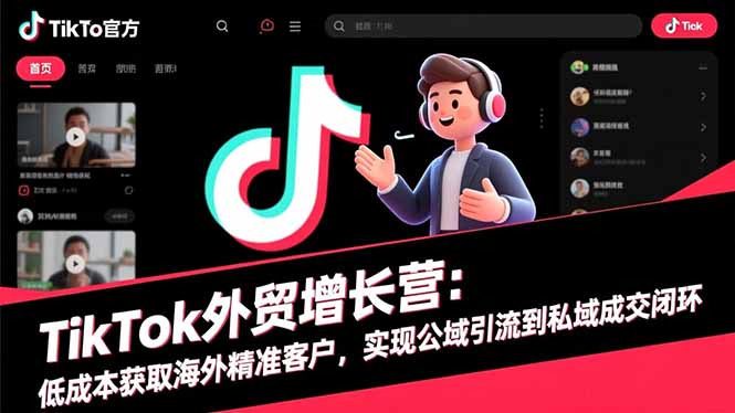 TikTok外贸增长营：低成本获取海外精准客户，实现公域引流到私域成交闭环-咖脉互联