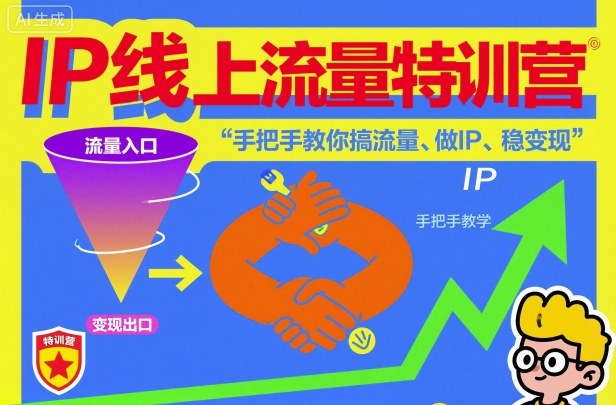 IP线上流量特训营，手把手教你搞流量、做IP、稳变现-咖脉互联