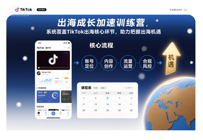 出海成长加速训练营，系统覆盖TikTok出海核心环节，助力把握出海机遇(更新)-咖脉互联