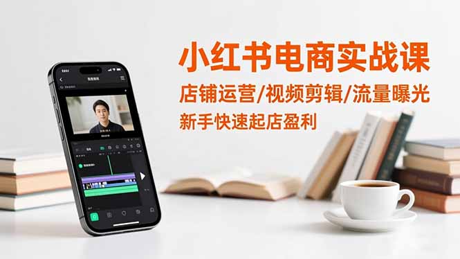 小红书电商实战课：店铺运营/视频剪辑/流量曝光，新手快速起店盈利-咖脉互联