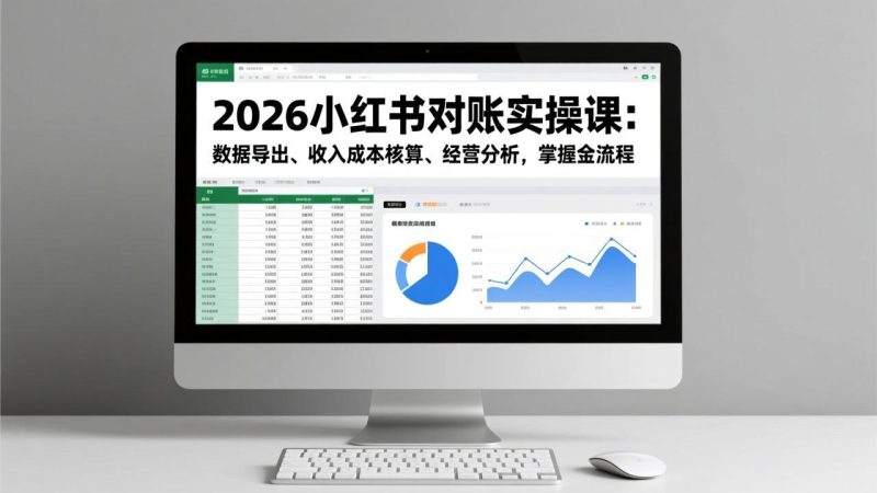 2026小红书对账实操课：数据导出、收入成本核算、经营分析，掌握全流程-咖脉互联