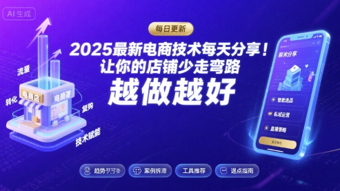 2025最新电商技术每天分享,让你的店铺少走弯路,越做越好(更新26年01月)-咖脉互联
