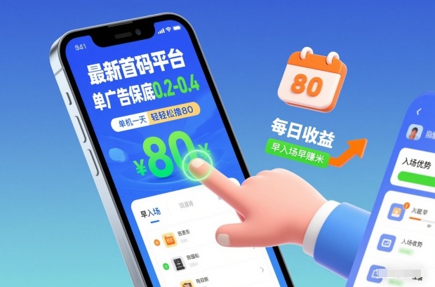 最新首码平台，单广告保底0.2-0.4，单机一天轻松撸80，早入场早賺米【揭秘】-咖脉互联