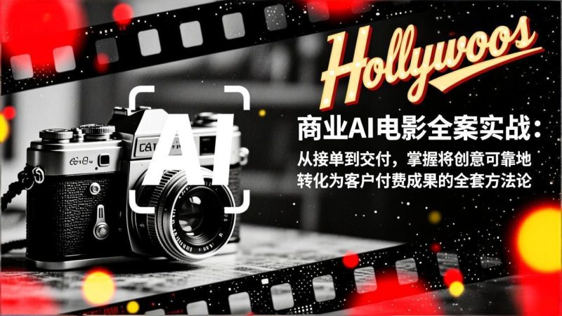 商业AI电影全案实战:从接单到交付,掌握将创意可靠地转化为客户付费成果的全套方法论-咖脉互联